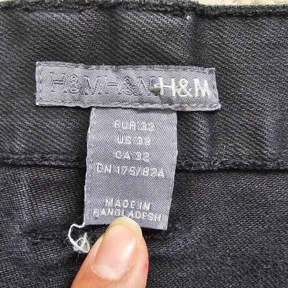 H&M Women's Black Wide Leg Jeans, Size 32 - Picture 8 of 11